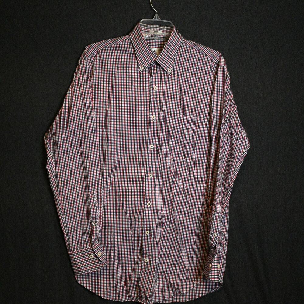 Peter Millar Men's M Long Sleeve Button Down Dress Shirt Multi Plaid Cotton